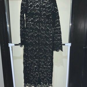 H&M Black Lace Midi Dress